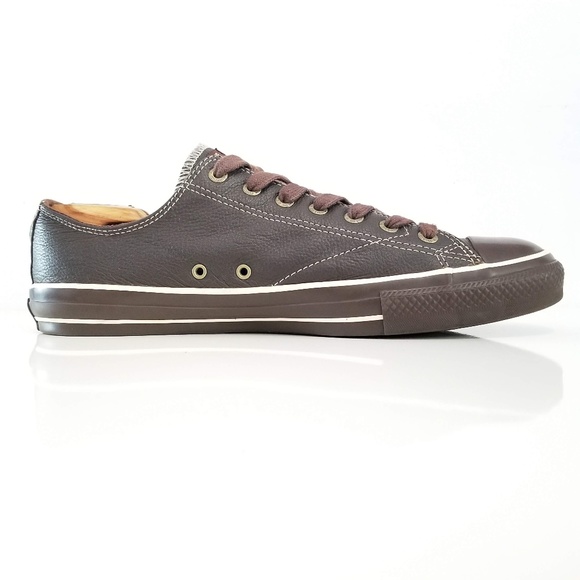 Converse All Star Sneakers Brown Leather Low Tops - Picture 5 of 12